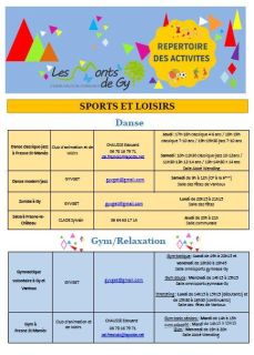 Livret des activités rentrée  2024