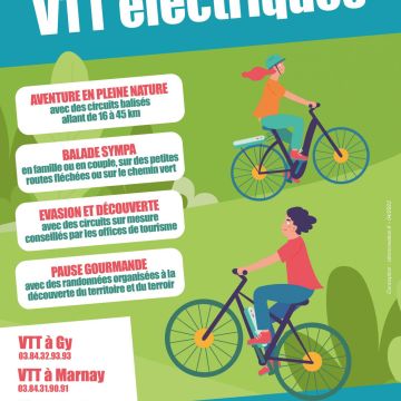 Location VTT électriques à l'assaut des Monts de Gy